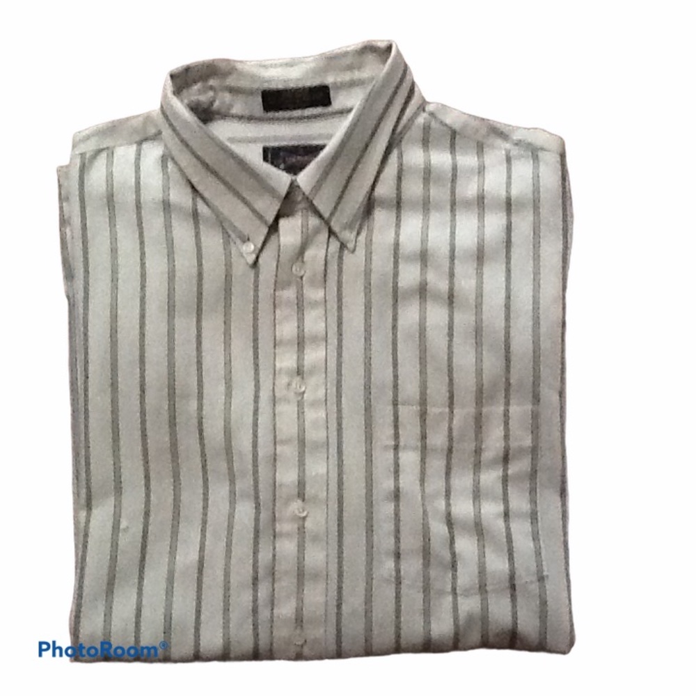 Arrow Oxford  Blue Striped Shirt Sz 18/33 Big